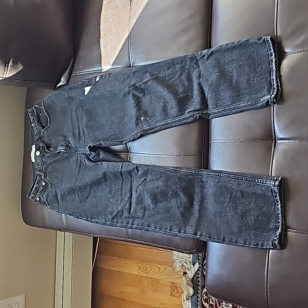 Abercrombie and Fitch curve love straight ankle jean ultra high rise black